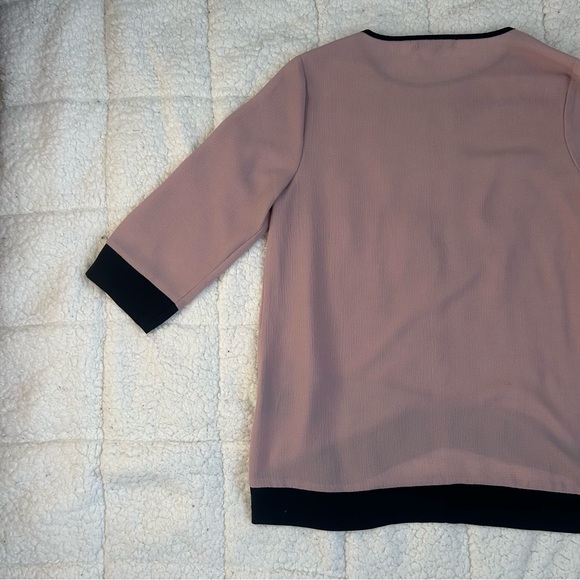 SUZY SHIER Pink and Black Blouse Relaxed Fit - Picture 10 of 11